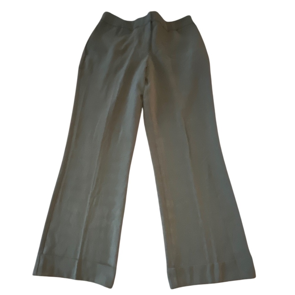 Tribu Cypress Green‎ Wide Leg Cuffed Dress Pants Petite 8 NWT 3743NU-852